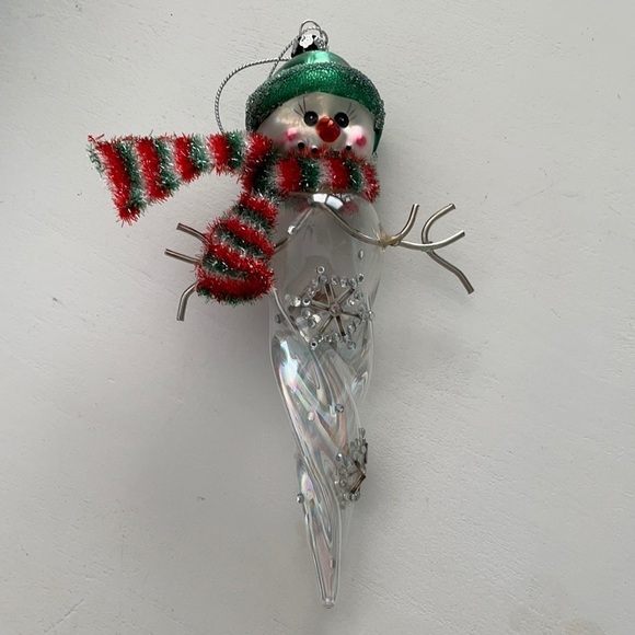 Mercury Clear Glass Snowman Icicle Christmas Ornament - Picture 3 of 15